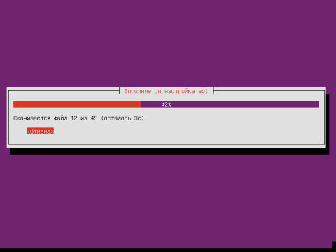 Установка Ubuntu 12.04 Server, закончили разбивку винчестера, процесс установки