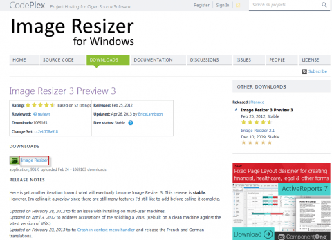 Скачиваем программу Image Resizer for Windows с официального сайта - 2
