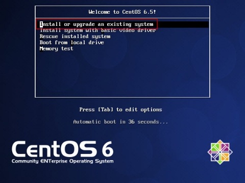 Установка на сервер CentOS 6.5, начало установки - 1