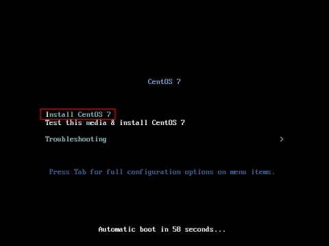 Установка на сервер CentOS 7, первое окно инсталятора - 1
