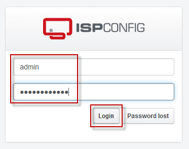 Открываем web интерфейс хостинг панели ISPConfig 3