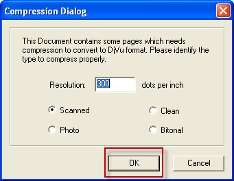 Выбираем степень компрессии конвертированного файла jpg to djvu книгу