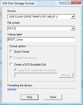 Форматируем USB флешку программой usb_format - 3