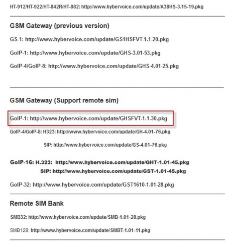 Сайт c прошивками для GSM шлюза GOIP