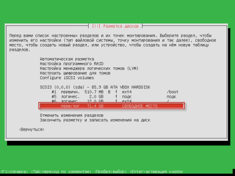 Установка Active Directory на Linux используя Zentual, разбивка винчестера - 50