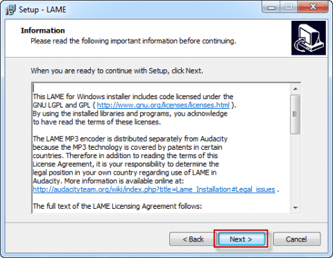 Установка перекодировщика Lame в Windows - 4