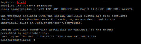 Установка Debian на Orange Pi, зашли на установленный сервер под root пользователем